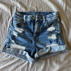 American Eagle Outfitters Distressed Blue Jean Shorts